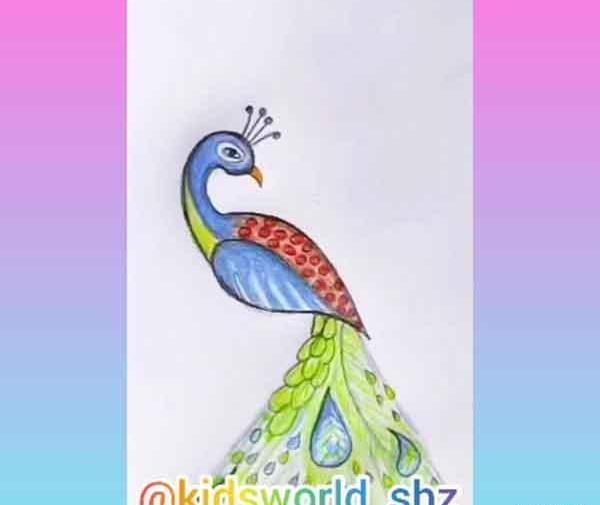 عکس نقاشی طاووس آسان