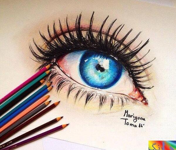 عکس نقاشی طراحی چشم