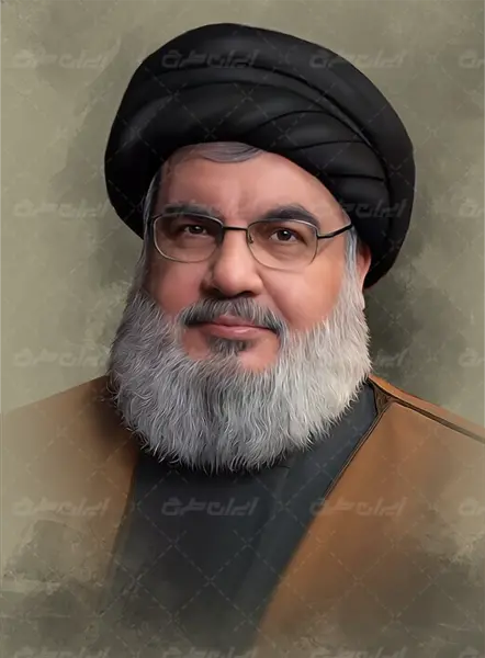 عکس نقاشی شده سید حسن نصرالله