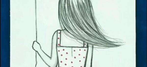 عکس نقاشی زیبا و ساده دختر