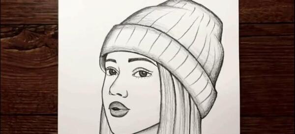 عکس نقاشی زیبا و ساده دختر