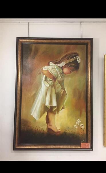عکس نقاشی رنگ روغن دختر