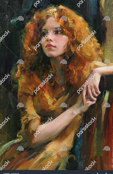 عکس نقاشی رنگ روغن دختر