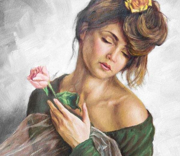عکس نقاشی رنگ روغن دختر