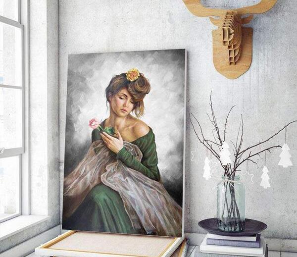 عکس نقاشی رنگ روغن دختر