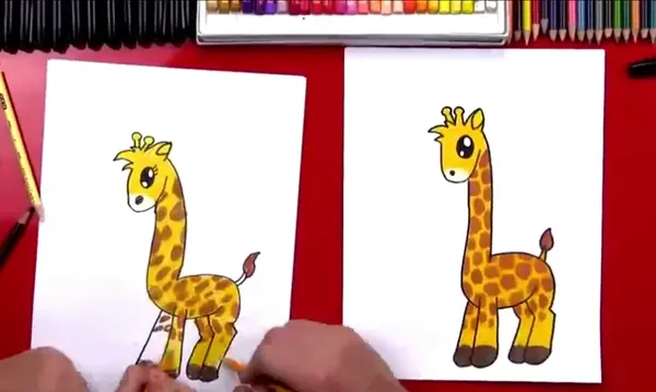 عکس نقاشی زرافه راحت