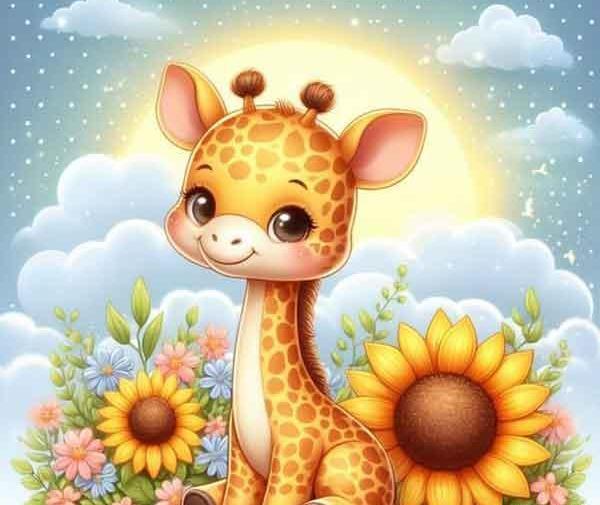 عکس نقاشی زرافه کیوت