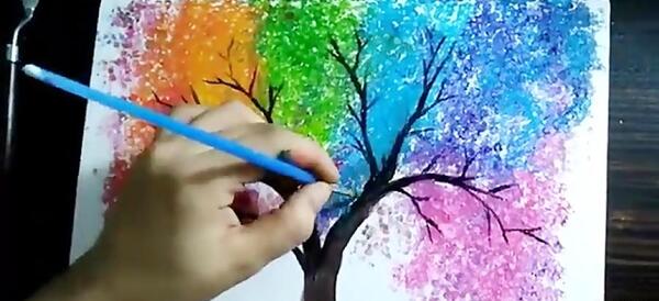 عکس نقاشی درخت بهار