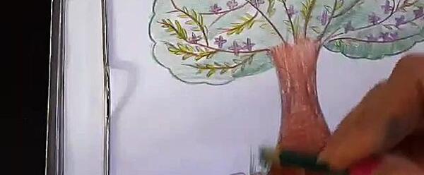 عکس نقاشی درخت بهار