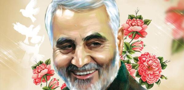 عکس نقاشی حاج قاسم سلیمانی ساده