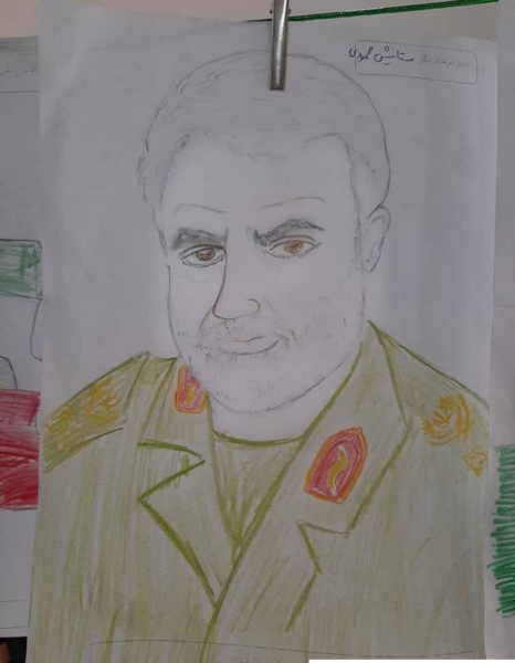 عکس نقاشی حاج قاسم سلیمانی ساده