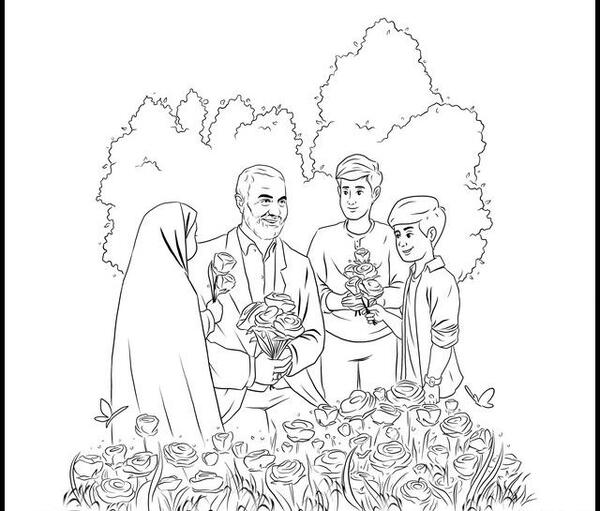عکس نقاشی از حاج قاسم سلیمانی