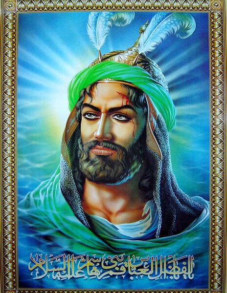 نقاشی عکس امام حسین و حضرت عباس