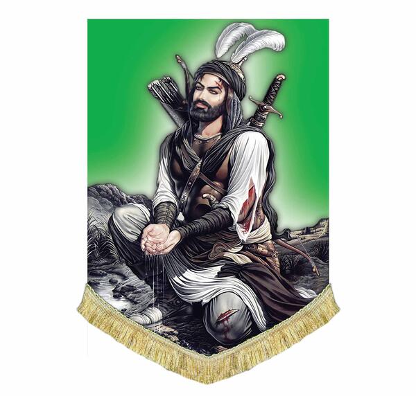 نقاشی عکس امام حسین و حضرت عباس