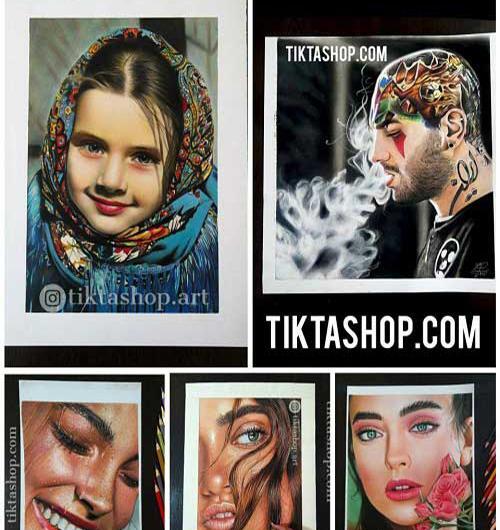 عکس های نقاشی چهره دختر با مداد رنگی