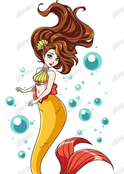 عکس نقاشی پری دریایی کارتونی