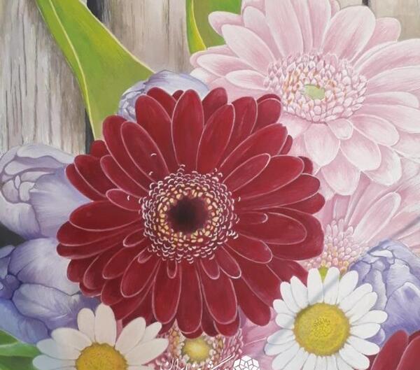 عکس نقاشی با گواش روی مقوا