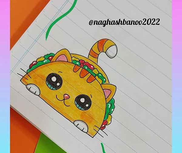 عکس نقاشی دخترانه آسان کیوت