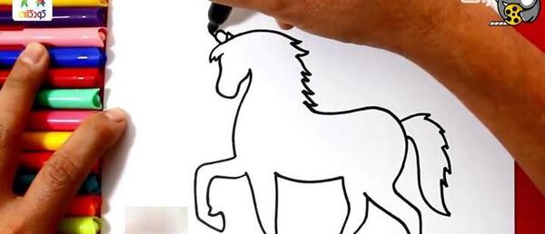 عکس نقاشی اسب تک شاخ خیلی آسان