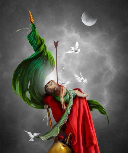 عکس نقاشی امام حسین راحت
