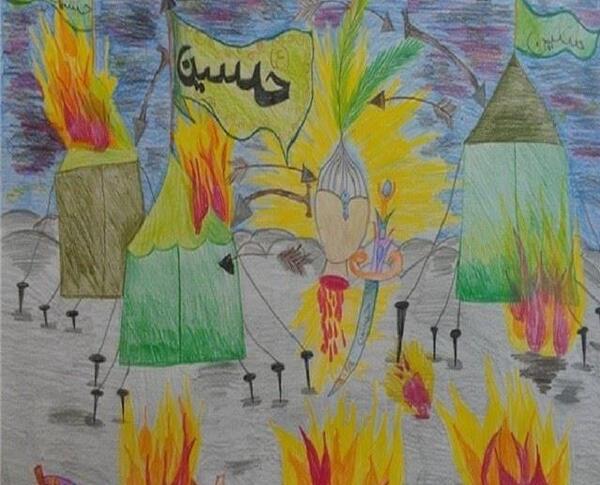 عکس نقاشی امام حسین راحت