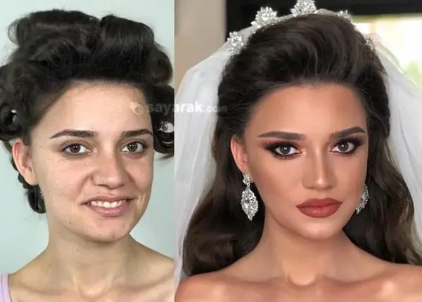 عکس قبل و بعد ارایش زنان