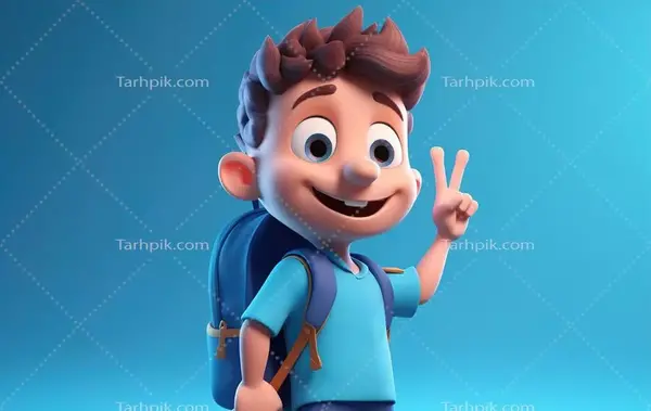 عکس پسر بچه در حال رفتن به مدرسه