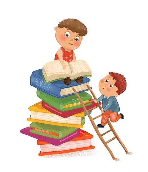 عکس پسر بچه در حال کتاب خواندن