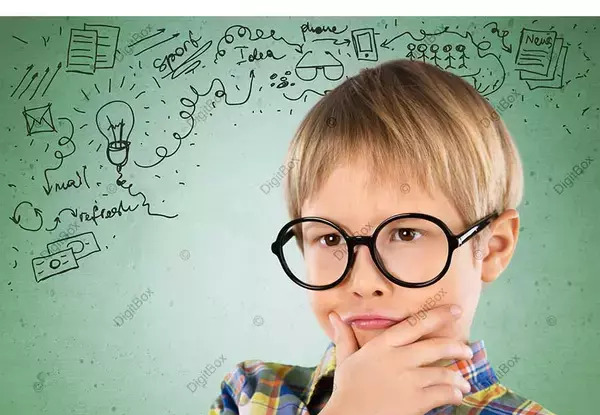 عکس کارتونی پسر در حال فکر