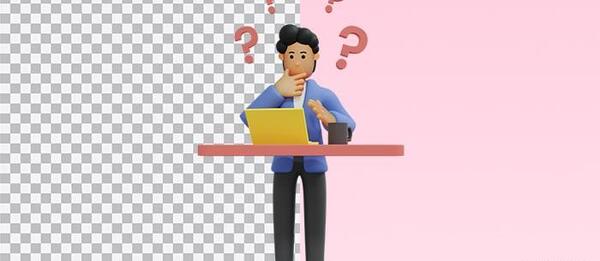 عکس کارتونی پسر در حال فکر