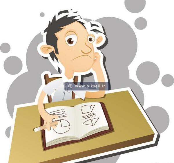 عکس کارتونی پسر در حال فکر