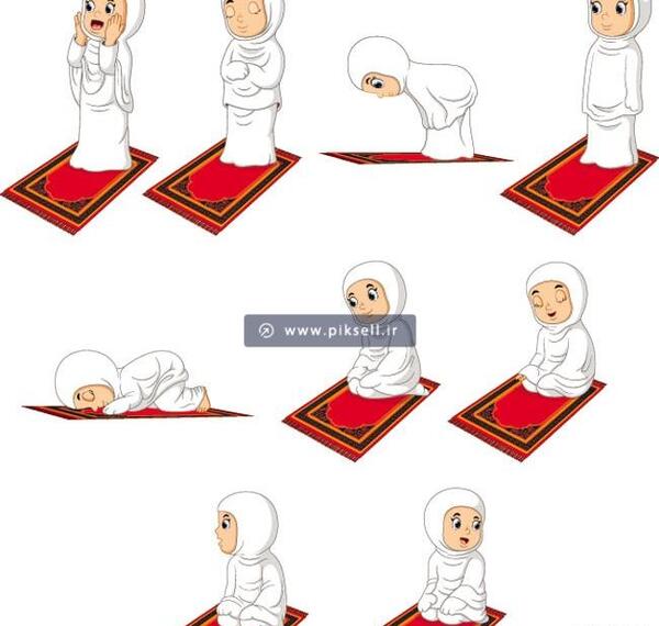 عکس نقاشی دختر در حال نماز