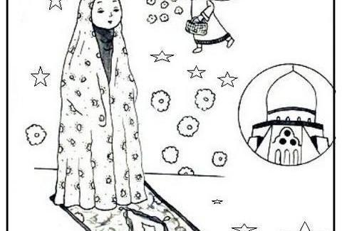عکس نقاشی دختر در حال نماز
