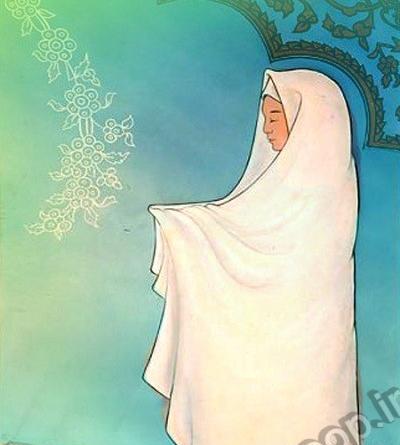 عکس نقاشی دختر در حال نماز