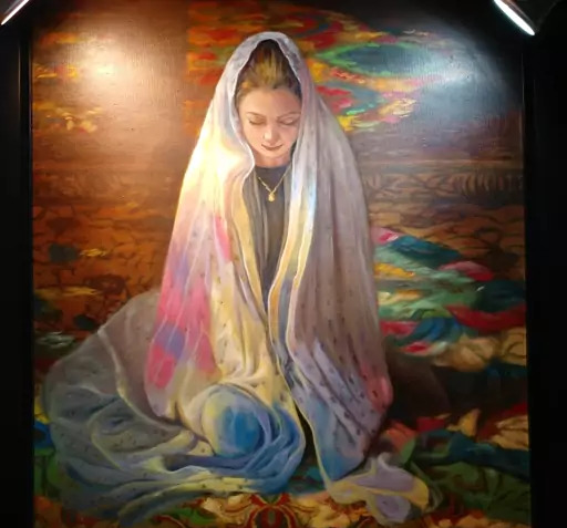 عکس نقاشی دختر در حال نماز