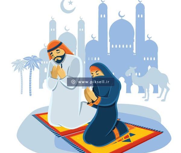 عکس نقاشی دختر در حال سجده