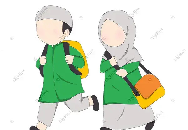 عکس دختر در حال رفتن به مدرسه