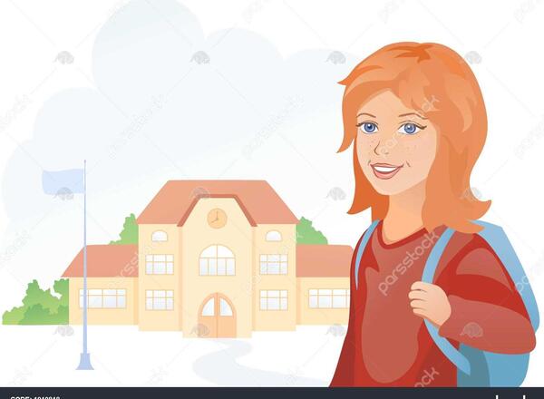 عکس دختر در حال رفتن به مدرسه
