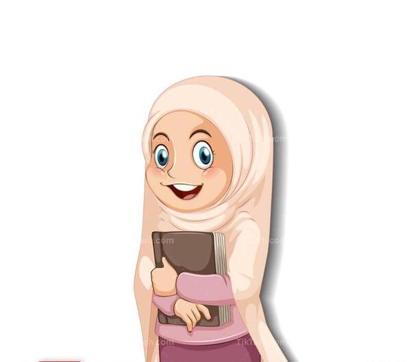 عکس دختر کارتونی در حال خواندن قرآن