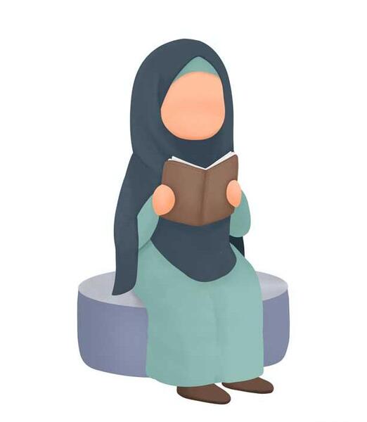 عکس دختر کارتونی در حال خواندن قرآن