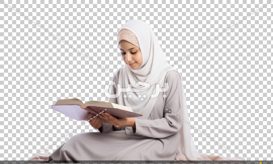 عکس دختر کارتونی در حال خواندن قرآن