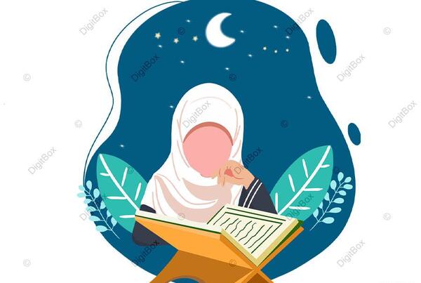 عکس دختر بچه در حال قرآن خواندن