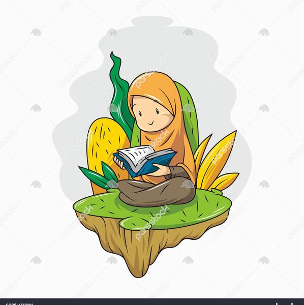 عکس دختر بچه در حال قرآن خواندن