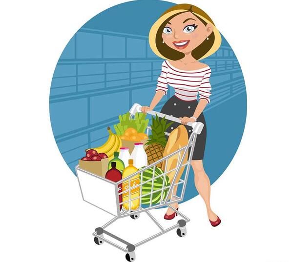 عکس کارتونی دختر در حال خرید