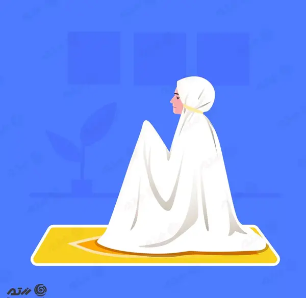 عکس دختر در حال نماز خواندن کارتونی