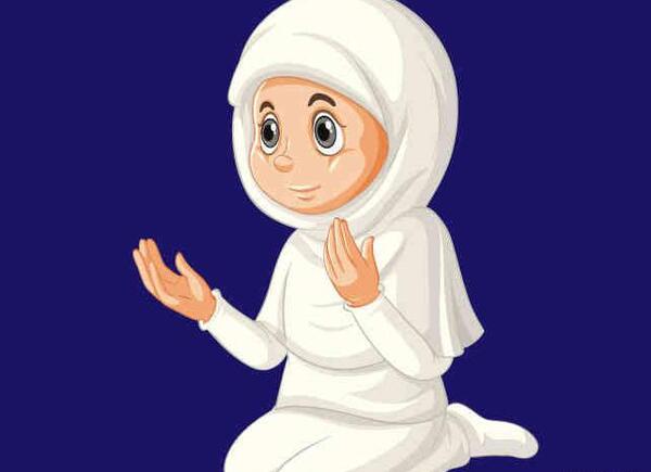 عکس دختر در حال نماز خواندن کارتونی