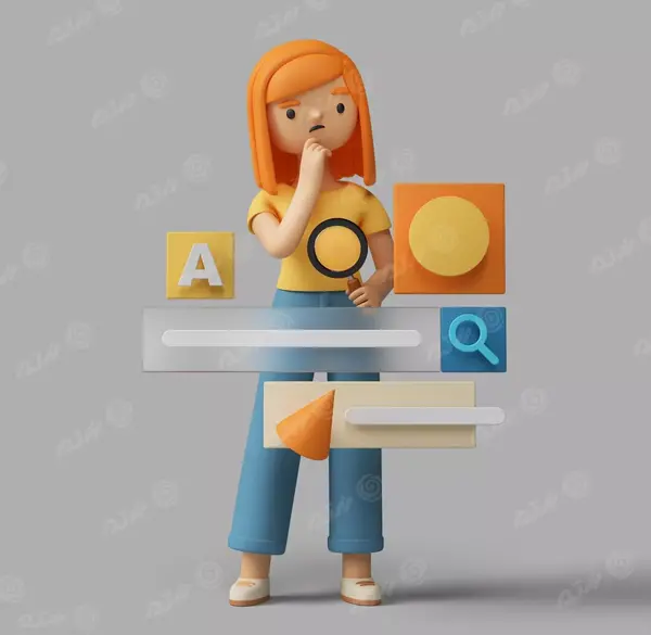عکس دختر در حال فکر کارتونی