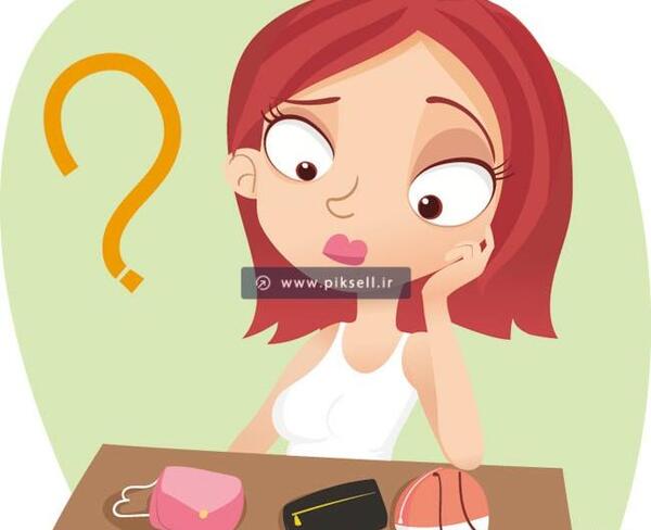 عکس دختر در حال فکر کارتونی