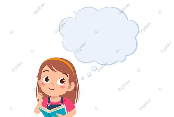 عکس دختر در حال فکر کارتونی