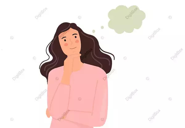 عکس دختر در حال فکر کارتونی